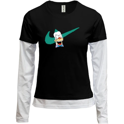 Женский лонгслив Комби, черный, Krusty the Clown Nike