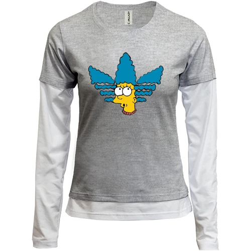 Женский лонгслив Комби, синий, Marge Simpson Adidas