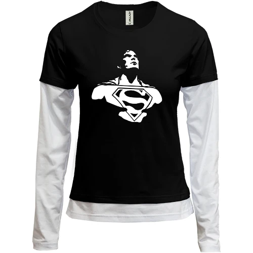 Женский лонгслив Комби Super Man art