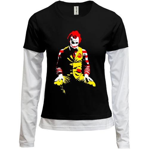 Женский лонгслив Комби Ronald McDonald Clown art