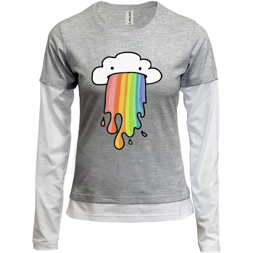 Женский лонгслив Комби Rainbow cloud