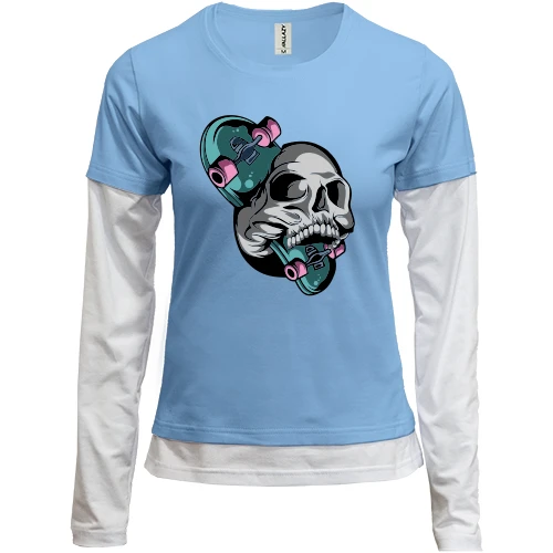 Женский лонгслив Комби Skull Skater