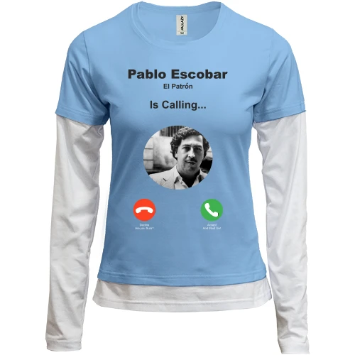 Женский лонгслив Комби Pablo Escobar is calling