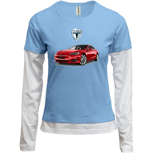 Жіночий лонгслів Комбі Tesla Model S