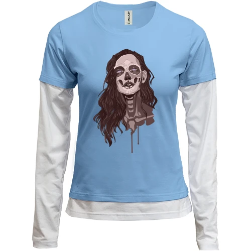 Женский лонгслив Комби girl makeup skull