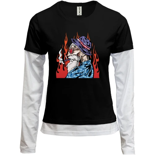 Женский лонгслив Комби Fire grandfather