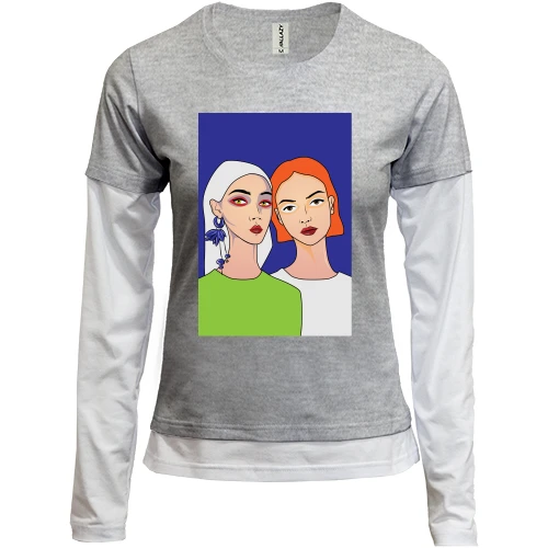 Женский лонгслив Комби Blonde and redhead
