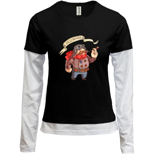 Женский лонгслив Комби Jolly roger