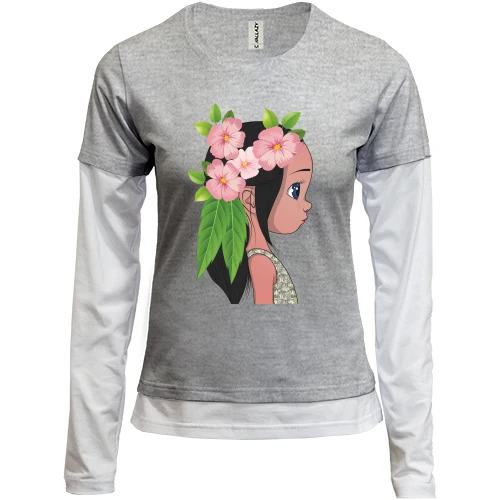 Женский лонгслив Комби Baby with flowers 1