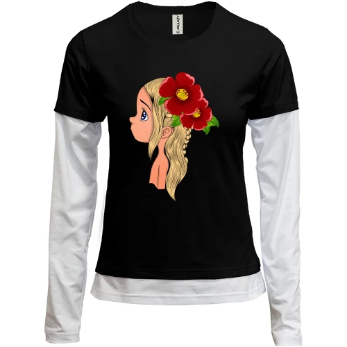 Женский лонгслив Комби Baby with flowers 2