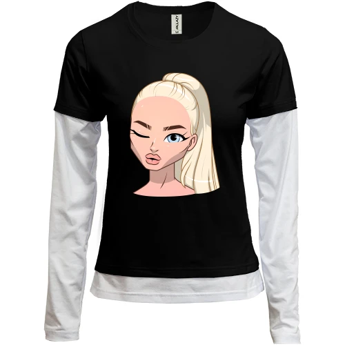 Женский лонгслив Комби Art. Blonde wink