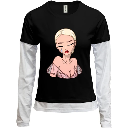 Женский лонгслив Комби Art. Blonde crying