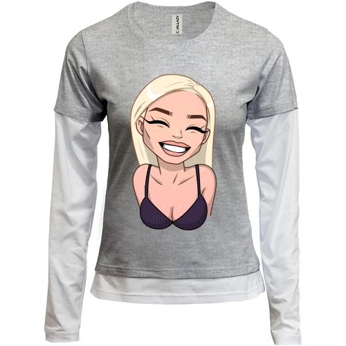 Женский лонгслив Комби Art. Blonde smiling 2