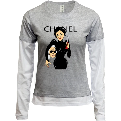 Женский лонгслив Комби Chanel woman with knife