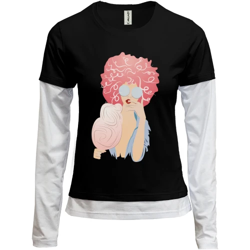 Женский лонгслив Комби Cotton Candy Girl