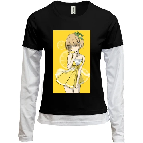 Женский лонгслив Комби Lemon Girl