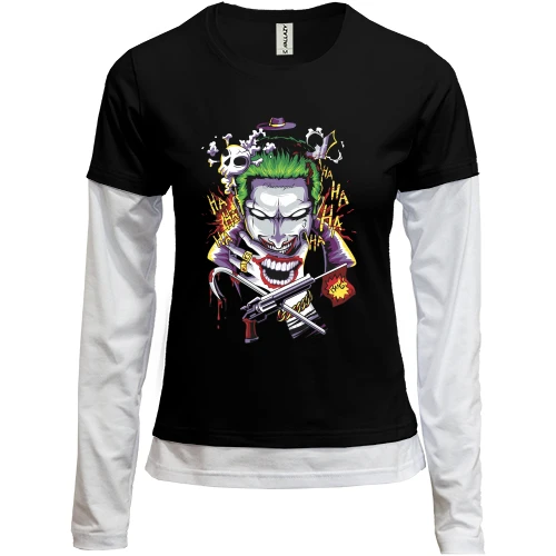 Женский лонгслив Комби Joker smile art