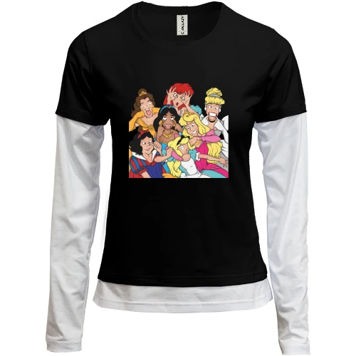 Женский лонгслив Комби Disney princess art