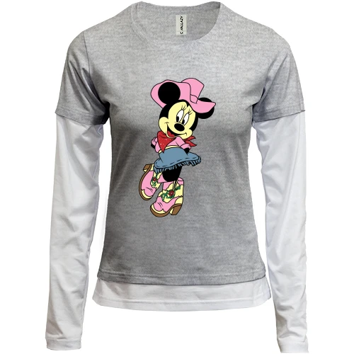 Женский лонгслив Комби Minnie Mouse cowboy