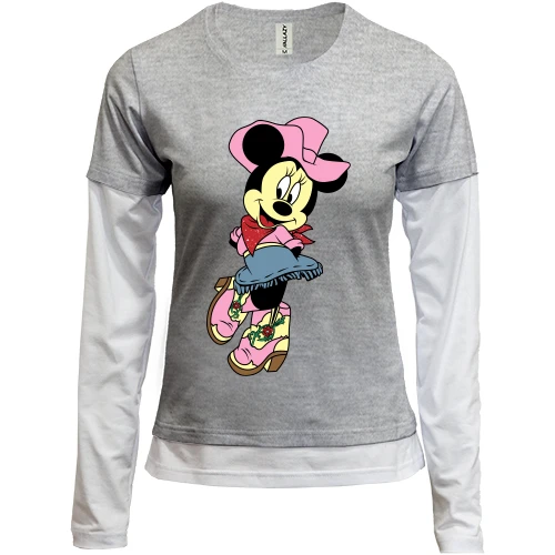 Женский лонгслив Комби Minnie Mouse cowboy.
