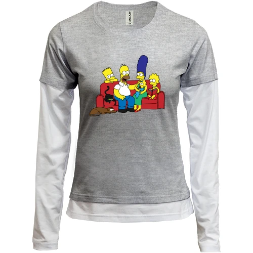 Женский лонгслив Комби Simpsons family