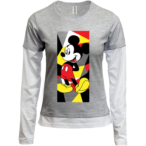 Женский лонгслив Комби Mickey mouse art