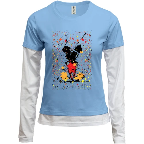 Женский лонгслив Комби Mickey mouse paint art