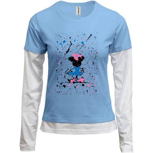 Женский лонгслив Комби Minnie Mouse paint atr