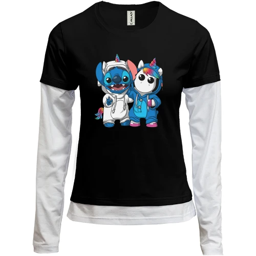 Женский лонгслив Комби Stitch and unicorn