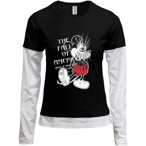 Женский лонгслив Комби Mickey Mouse The Fall of America