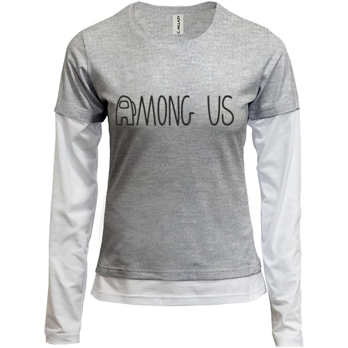 Женский лонгслив Комби Among Us лого