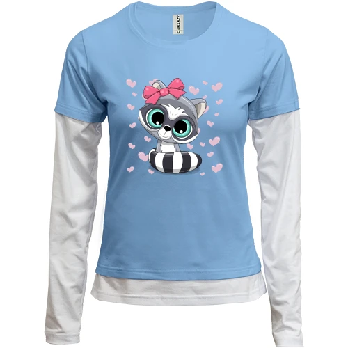 Женский лонгслив Комби Baby raccoon girl
