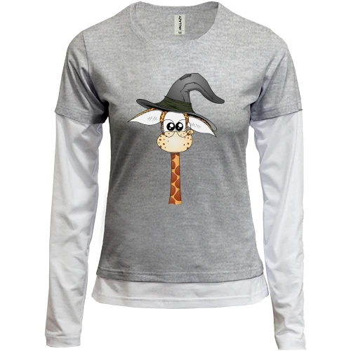 Женский лонгслив Комби Baby giraffe wizard