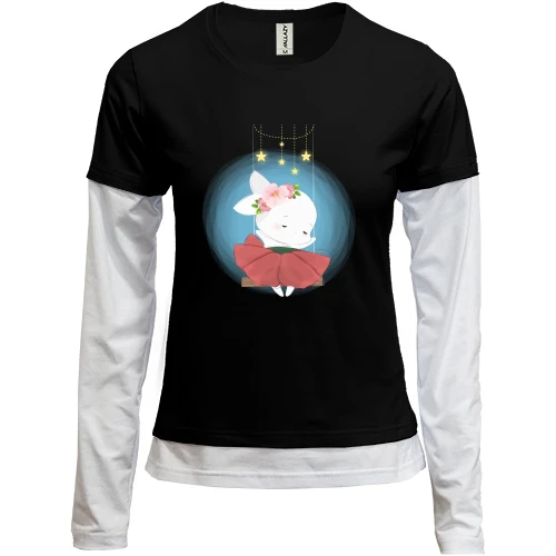Женский лонгслив Комби Baby rabbit in a skirt