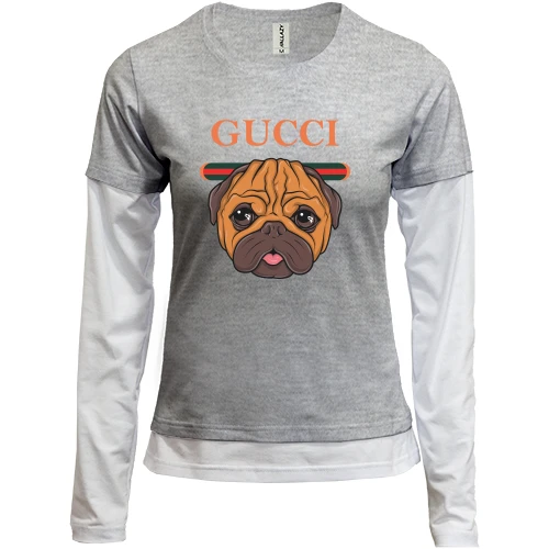 Женский лонгслив Комби Gucci dog