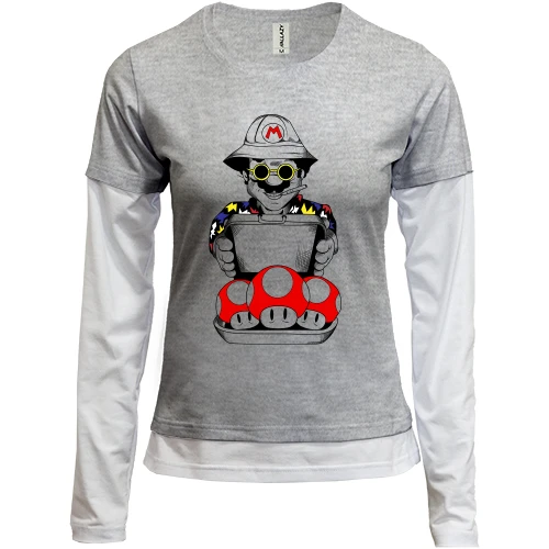 Женский лонгслив Комби Mario with a case