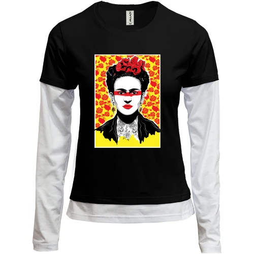 Женский лонгслив Комби Frida Kahlo art