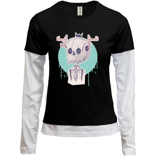 Женский лонгслив Комби Skull with horns
