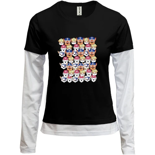 Женский лонгслив Комби Paw patrol pattern