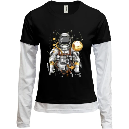 Женский лонгслив Комби Cosmonaut art
