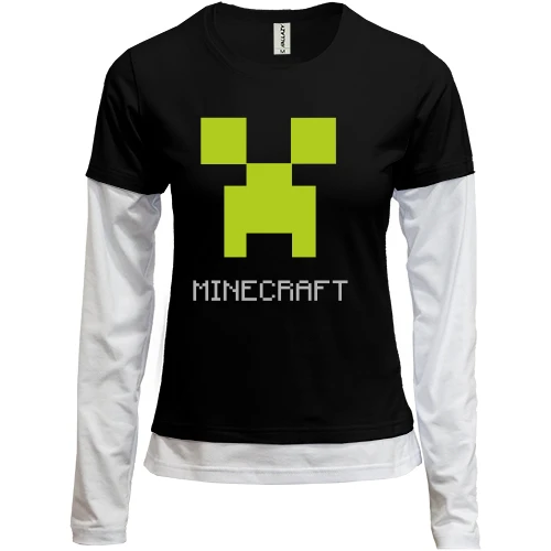 Женский лонгслив Комби Minecraft logo grey