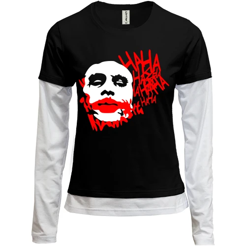 Женский лонгслив Комби Joker smile Batman Ha ha ha