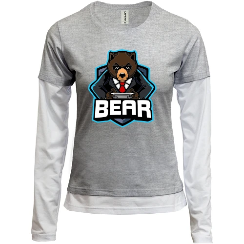 Женский лонгслив Комби Bear gamer 2