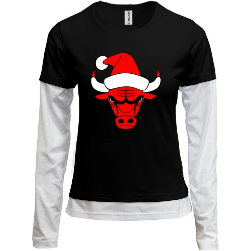 Женский лонгслив Комби, черный, Chicago Bulls New Year JUDO Volleyball player