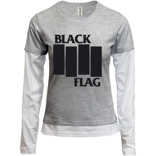 Женский лонгслив Комби, синий, Black Flag