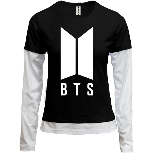 Женский лонгслив Комби BTS logo