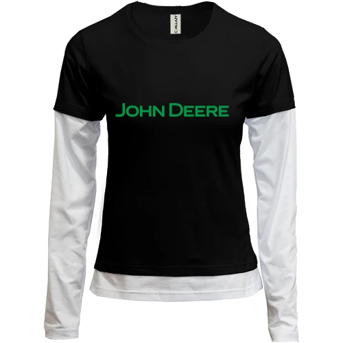 Женский лонгслив Комби John Deere (надпись)