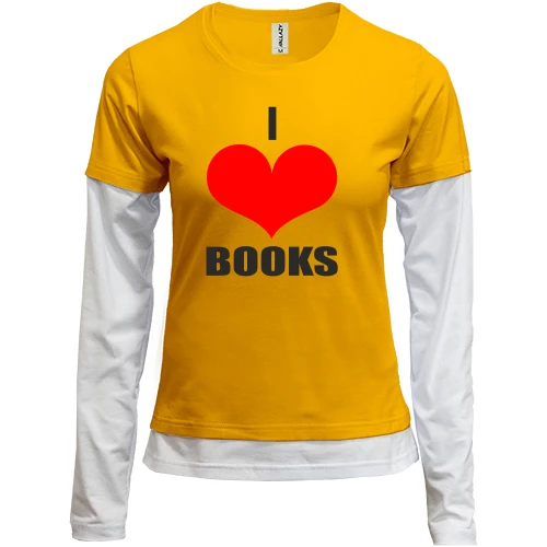 Женский лонгслив Комби I love books