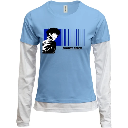 Жіночий лонгслів Комбі, синій, Cowboy Bebop