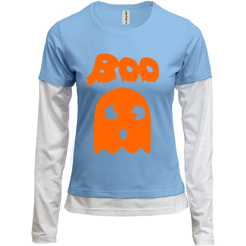 Женский лонгслив Комби с милым привидением "BOO" Halloween